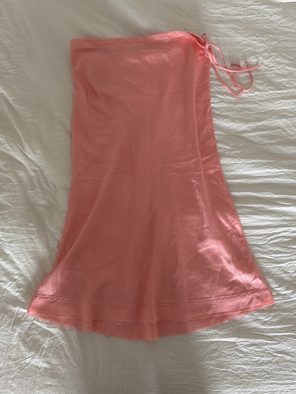 Brazeau Tricot Garbo Midi Drawstring Skirt in Peach
